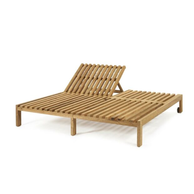Bain de soleil Lima double teck naturel 200 / h32 cm
